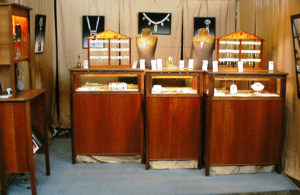 Booth showcasing the jewelry of Caryn Hetherston