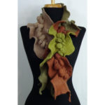 brown and green scarf by Noriko Iizuka