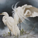 Great Egret Painting by Ron Orlando