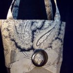 White and Navy Tote Bag by Artist Carole Kyle