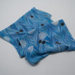 blue folded silk scarf