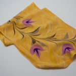 yellow folded silk scarf