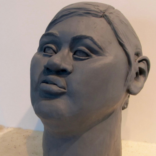 Portrait Sculpture in wet clay