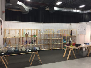 Booth displaying the work of Skitch Manion, Working Man Handmade