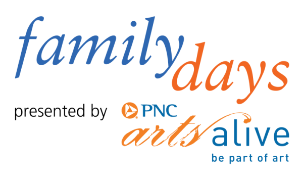 Logo for Family Days: presented by PNC arts alive: be part of art