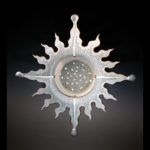 Nautical Sun of Zen. Stoneware and porcelain clay with melted-in glass. Decorative wall piece. 34"x34"x5"