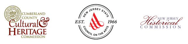 Cumberland County Cultural & Hertiage Commission, NJSCA, and New Jersey Historical Commission logos
