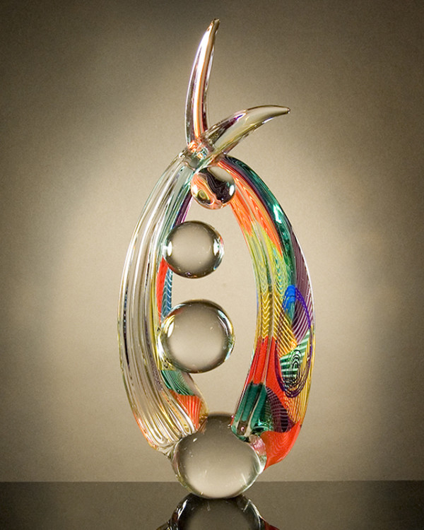 “Halo” A16-23, by Richard Royal. Sculpted glass 23 x 10 x 4 inches