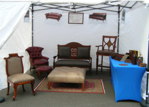 Booth showcasing the leather furniture of Olya Bragger