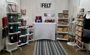 Booth showcasing the work of "Posh Felt", by Maureen Buzzeo