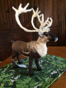 A needle felted reindeer by Annette Devitt