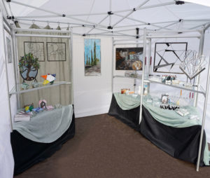 booth showcasing the glass art of Jill Tarabar