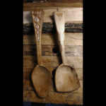Two wooden spoons, carved by Vincent Pettit.