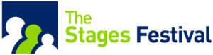 The Stage Festival logo in lime green and navy.