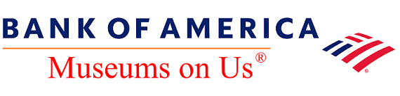 Bank of America: Museums on Us logo in blue and red.